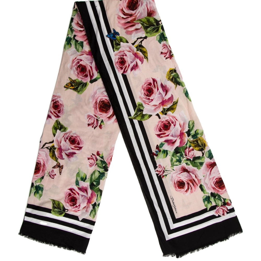Description
•   Dolce & Gabbana Scarf
•   Black & Pink
•   Floral Print